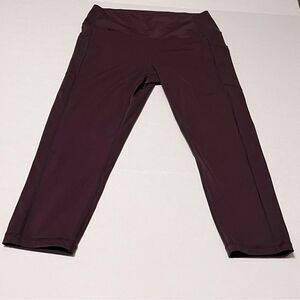 ZYIA Active Womens Size 12 Purple Capri Leggings Cropped Athletic Activewear Gym
